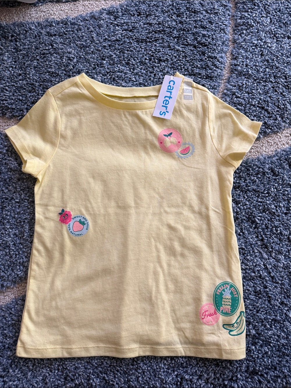 NWT…Carter's Yellow Fruit Patch Short Sleeve Kids Tee